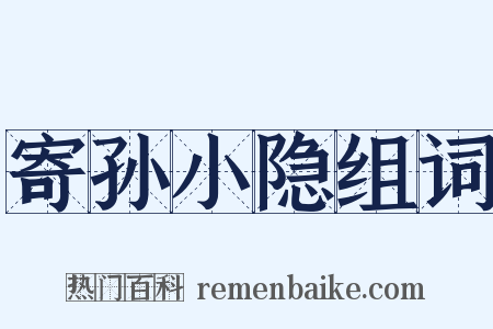 寄孙小隐组词是什么意思的图片